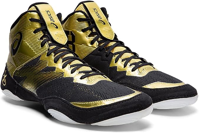 Soulier de lutte asics russe haute qualité black gold