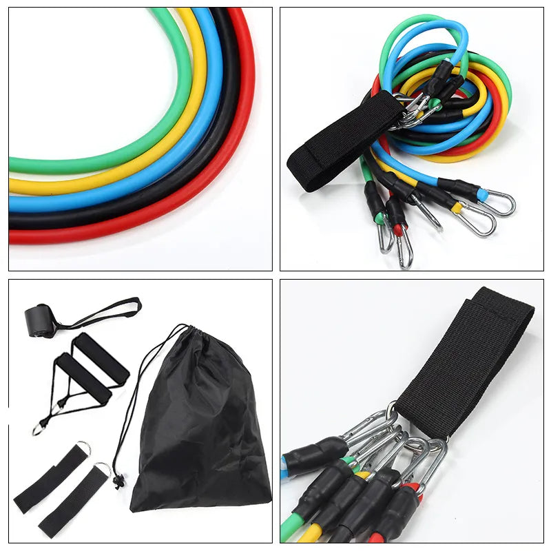 Kit de Bandes de Résistance Musculation – 11 Pièces avec Accessoires