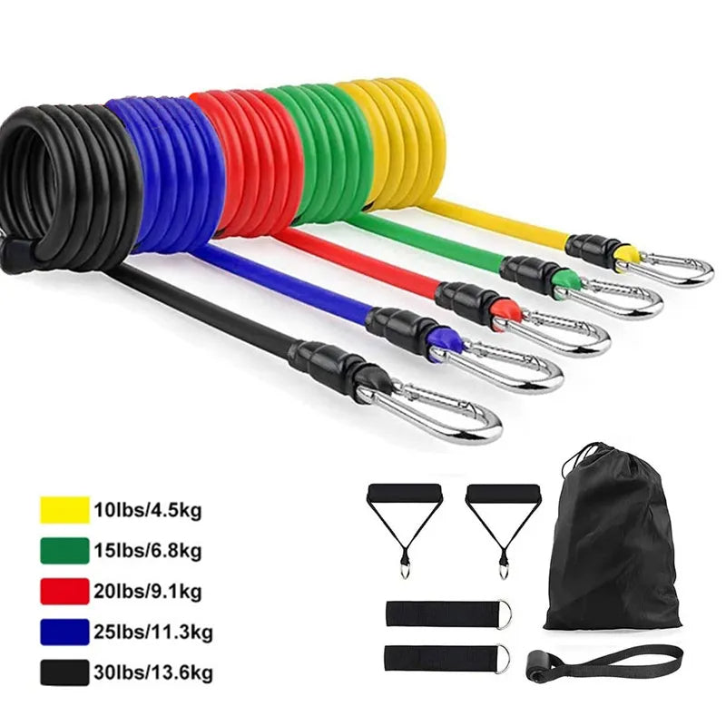 Kit de Bandes de Résistance Musculation – 11 Pièces avec Accessoires