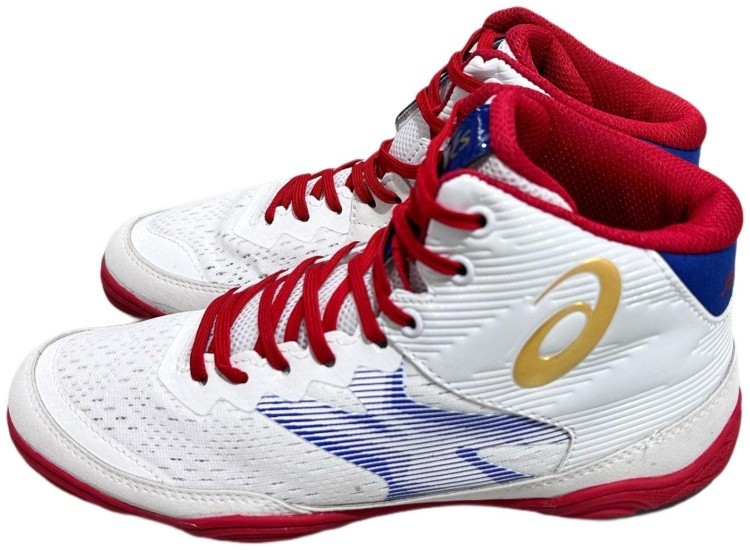 Soulier de lutte asics russe haute qualité white red