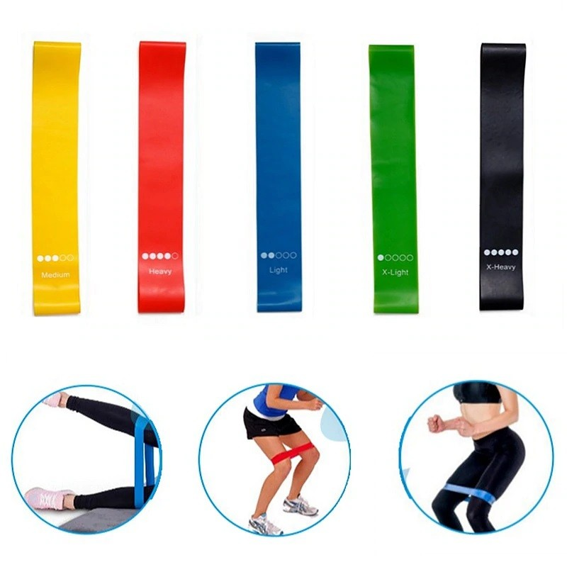 Élastique Fitness pour Femme – Lot de 5 Niveaux de Résistance