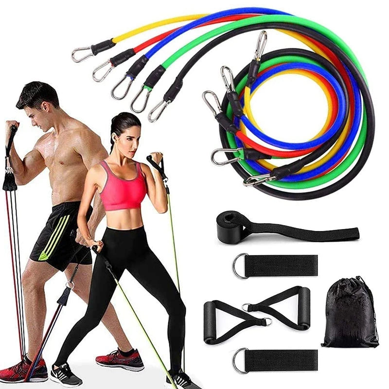 Kit de Bandes de Résistance Musculation – 11 Pièces avec Accessoires